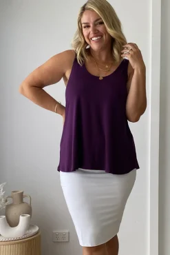 Relaxed Bamboo Singlet - Plum