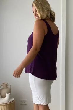 Relaxed Bamboo Singlet - Plum
