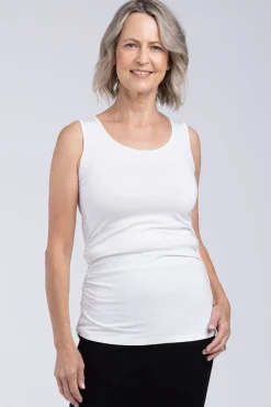 Ruched Singlet - White