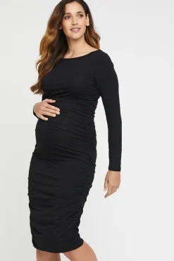 Selena Maternity Dress - Black