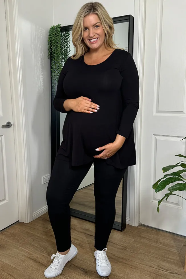 Soft Maternity Leggings - Black