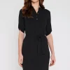 Tab Sleeve Dress- Black