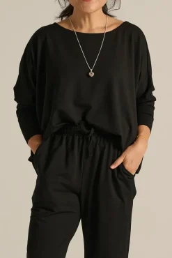 Terry Relax Boatneck - Black