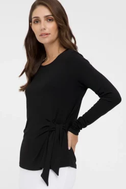 Tie Front Top - Black