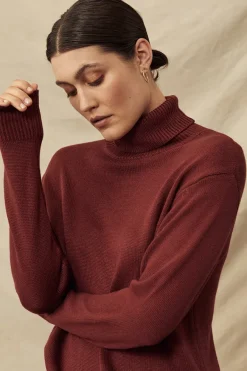 Turtleneck Knit - Burnt Brick