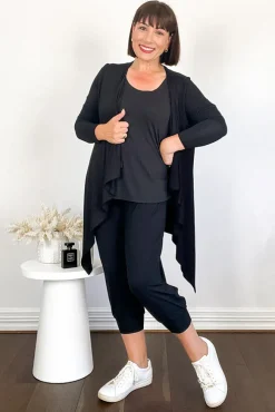 Waterfall Cardigan - Black