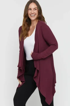 Waterfall Cardigan - Burgundy