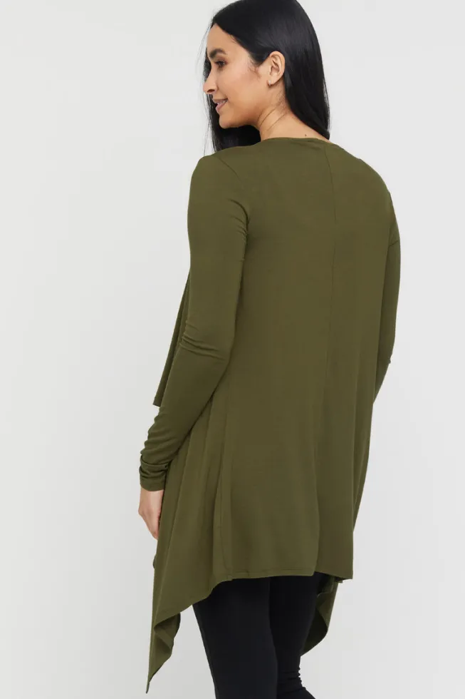 Waterfall Cardigan - Dark Olive