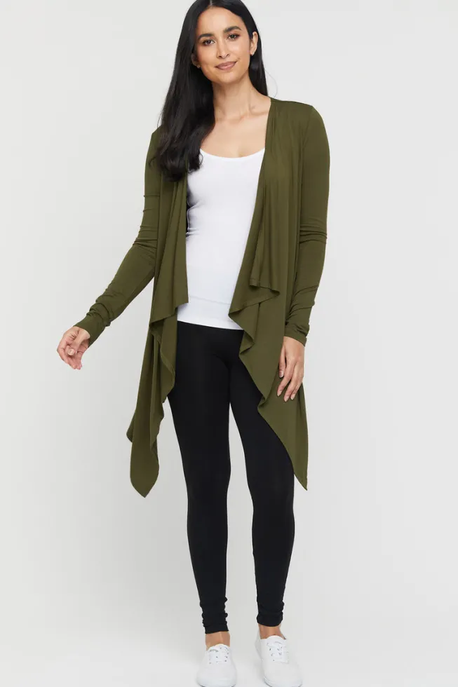 Waterfall Cardigan - Dark Olive
