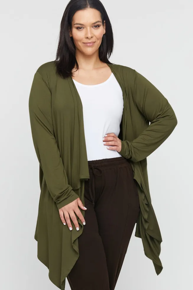 Waterfall Cardigan - Dark Olive
