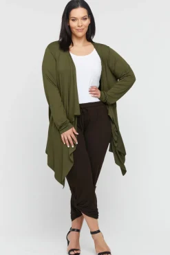 Waterfall Cardigan - Dark Olive