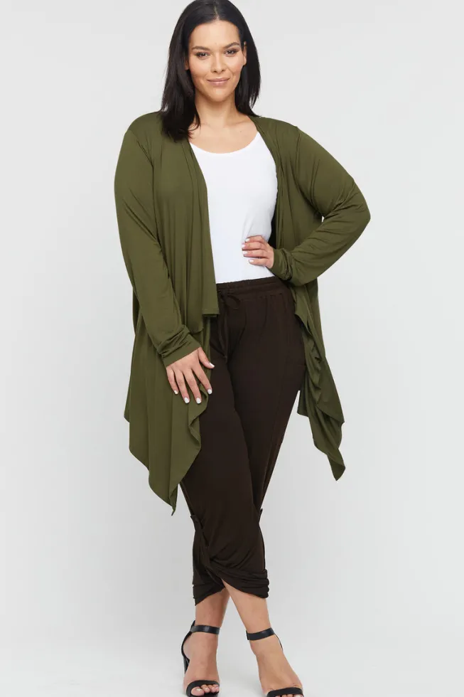 Waterfall Cardigan - Dark Olive
