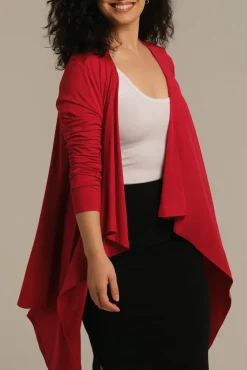 Waterfall Cardigan - True Red