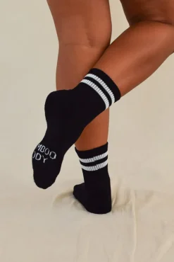 Women's Bamboo Cushion Crew Socks 3 Pack - Black