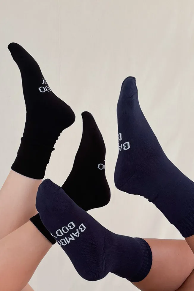 Women's Thick Bamboo Socks 2 Pack - Black